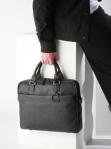1 Compartment Spider Business Bag  With 15" Laptop Sleeve Etrier Black spider ESPI8021-vue-porte